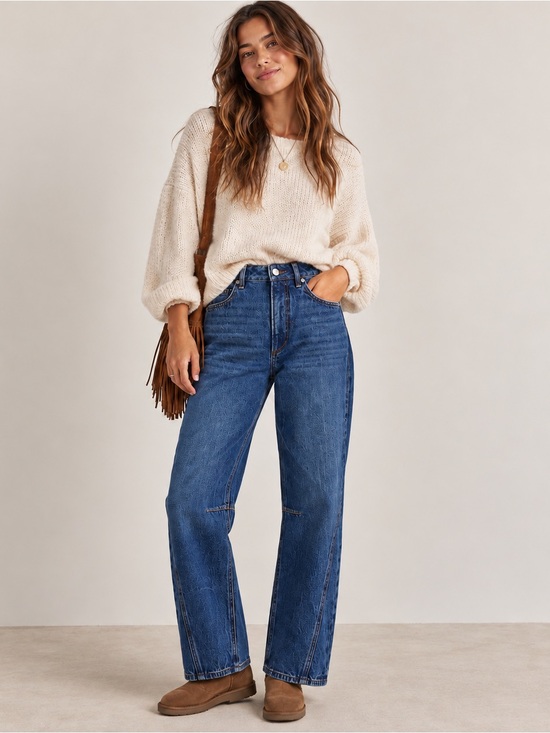 LOFT Denim - Loft High Rise Barrel Jeans Size 4 Dark Wash
